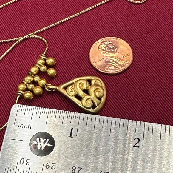 VTG Anne Klein II Brushed Satin Gold-Plated Pendant Necklace - Picture 13 of 14